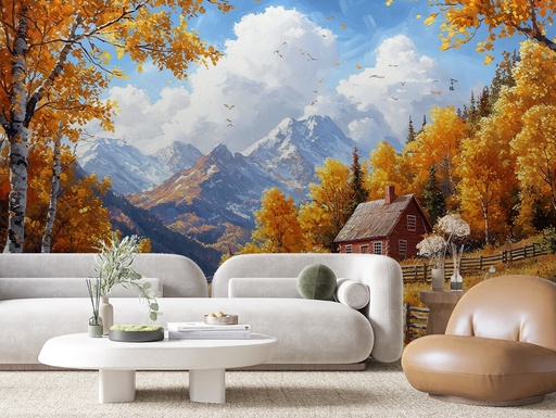 Berghütte im Herbst