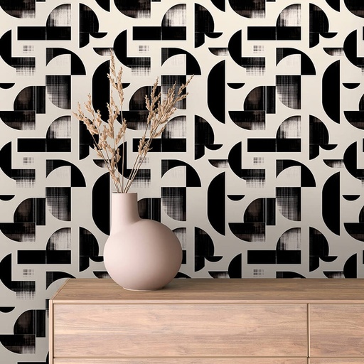 Geometrisches Muster in Schwarz-Weiß VII
