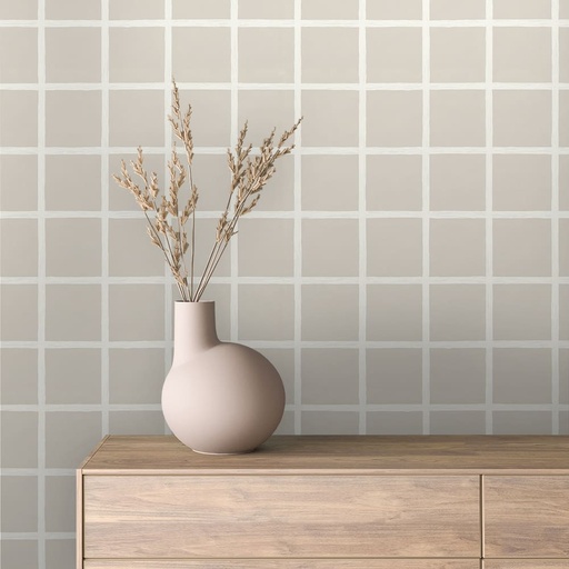 Quadrate und Raster in Beige, handgezeichnet