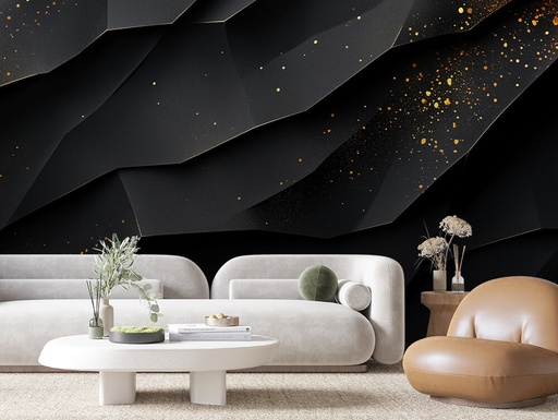 Gefaltetes Papier Schwarz-Gold