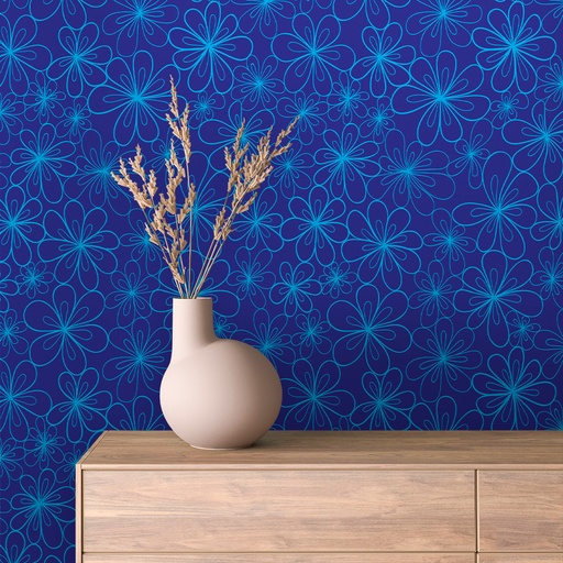 Blumenmuster in Blau