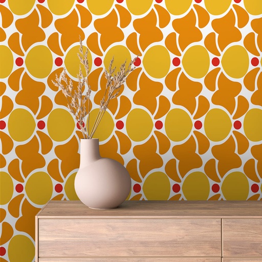 Geometrisches Muster in Orange, Retro