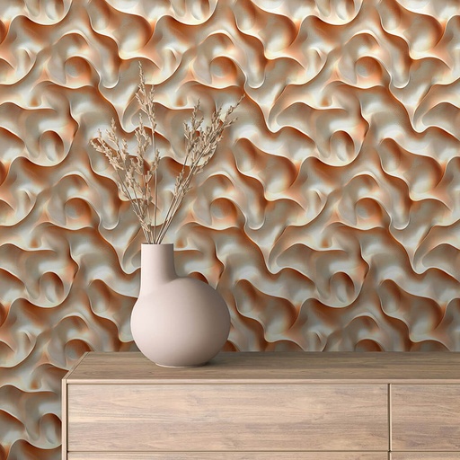 Faltmuster in Creme, 3D