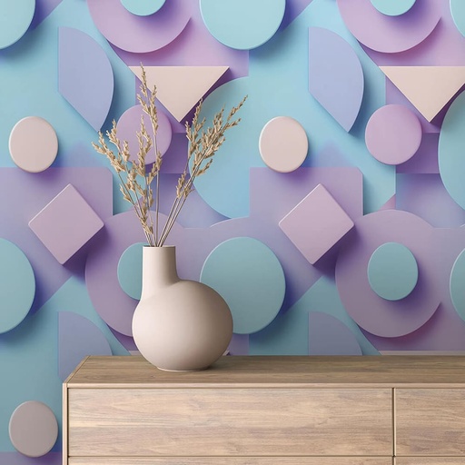 Geometrisches Muster in Pastell, 3D