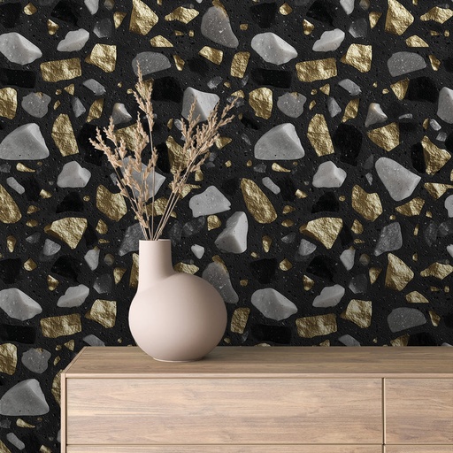 Terrazzo in Schwarz-Gold