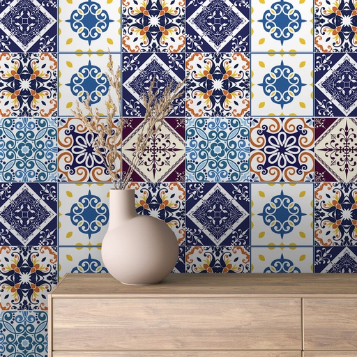 Mosaik in Bunt-Blau