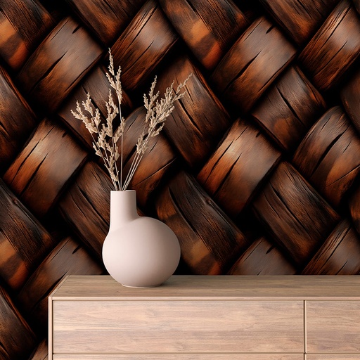 Geflochtenes Holz, dunkelbraun